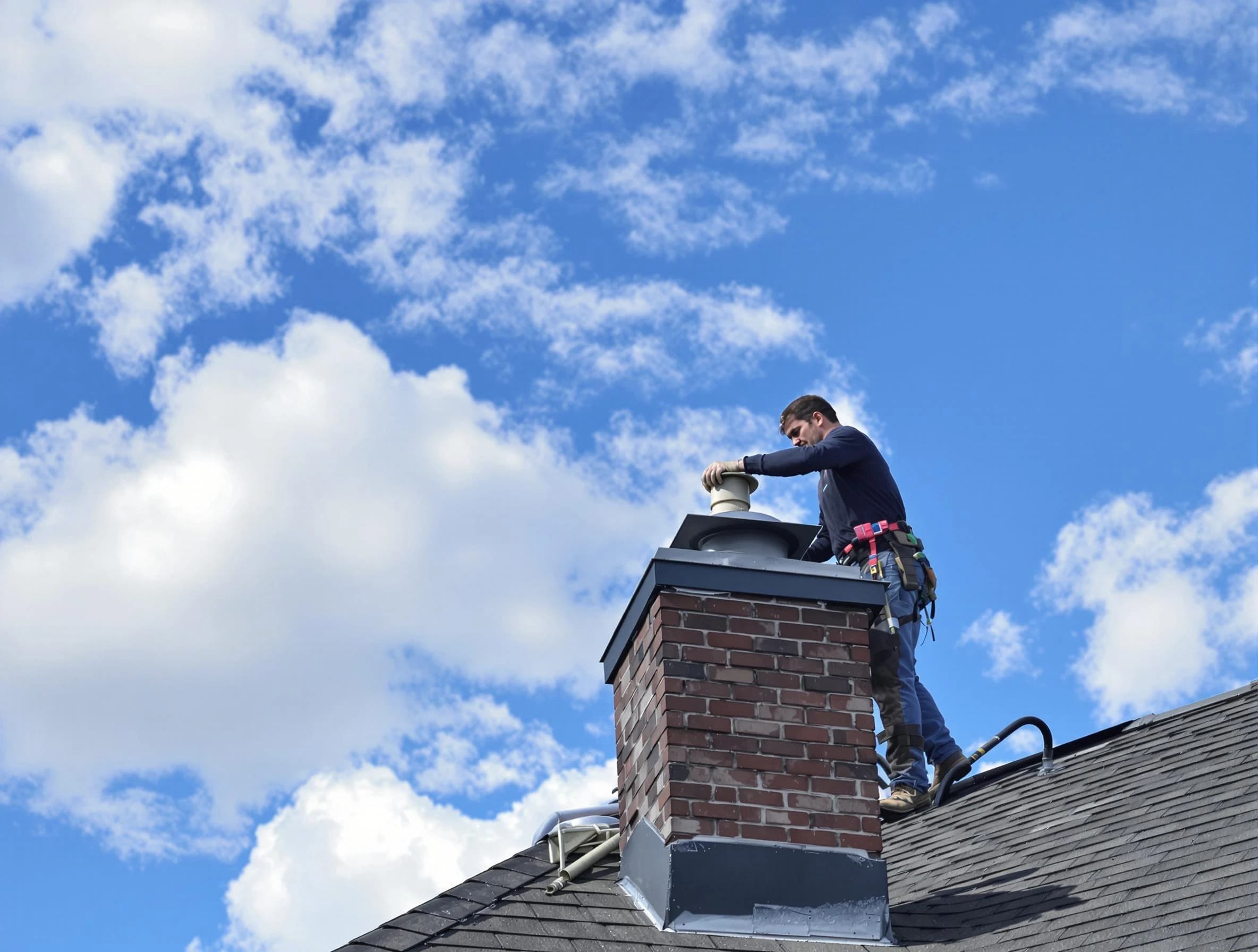 Irondale Chimney Sweep installing a sturdy chimney cap in Irondale, AL