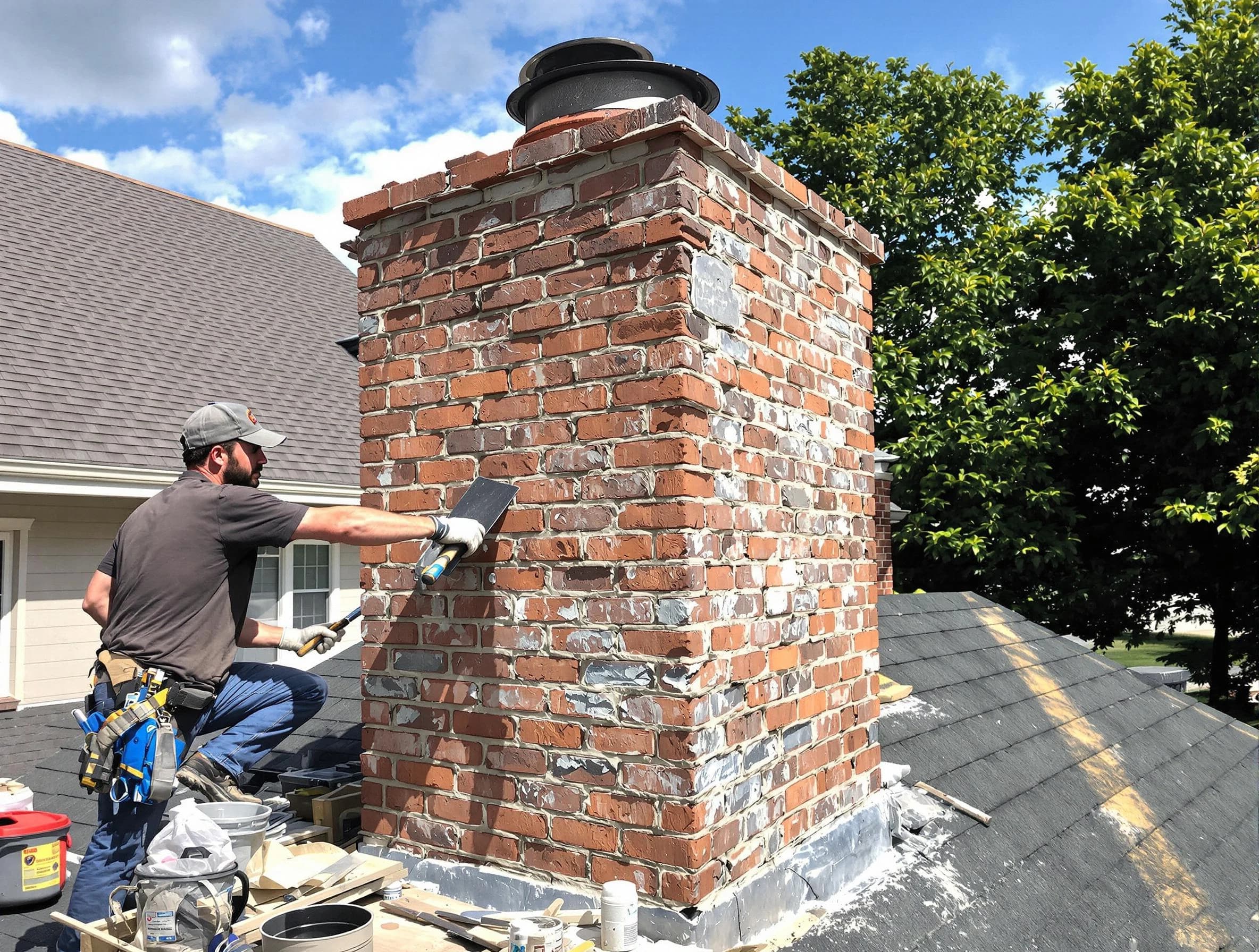 Completed chimney rebuild by Irondale Chimney Sweep in Irondale, AL