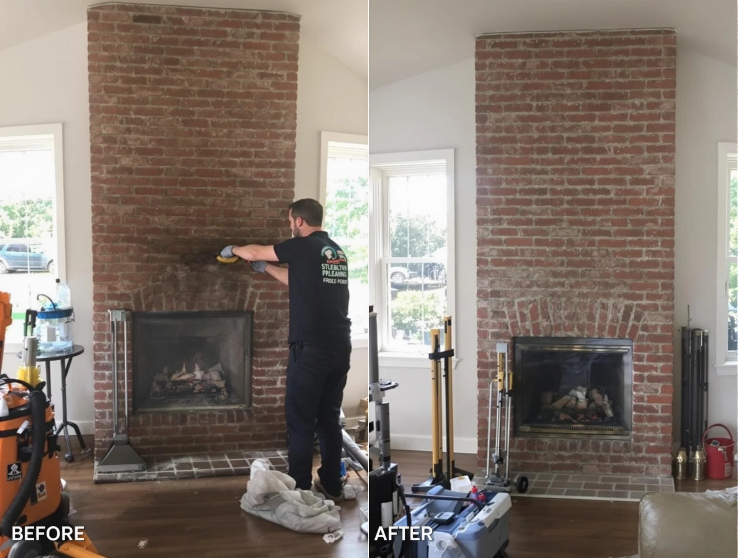 Finished chimney sweeping service by Irondale Chimney Sweep in Irondale, AL