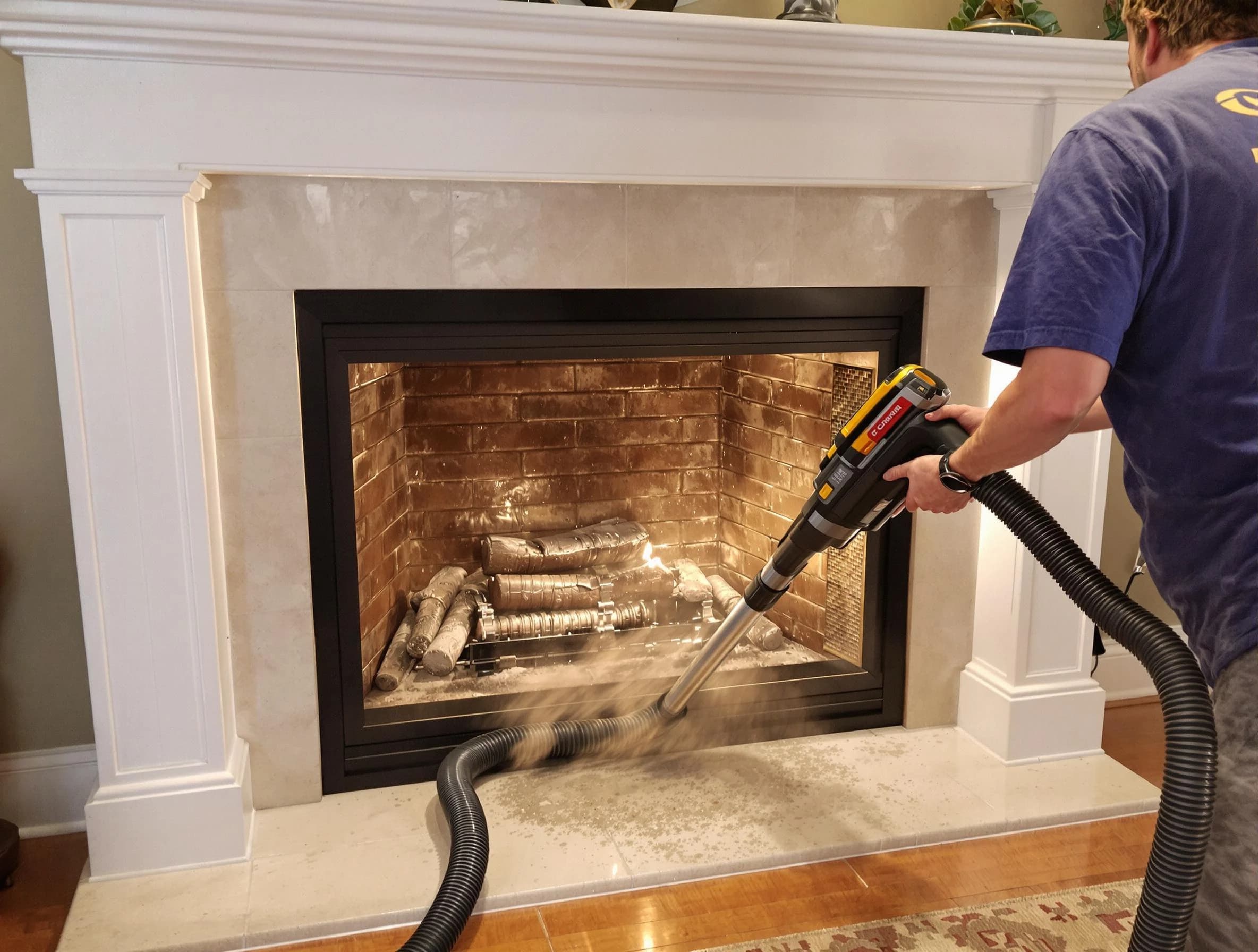 Fireplace cleaning performed by Irondale Chimney Sweep in Irondale, AL