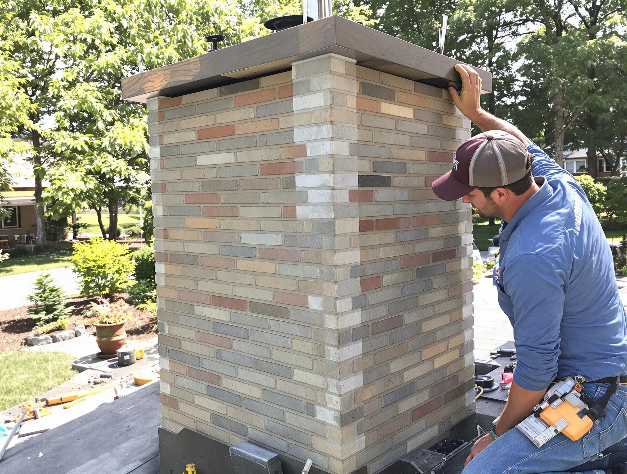 Irondale Chimney Sweep completing a modern chimney remodel in Irondale, AL
