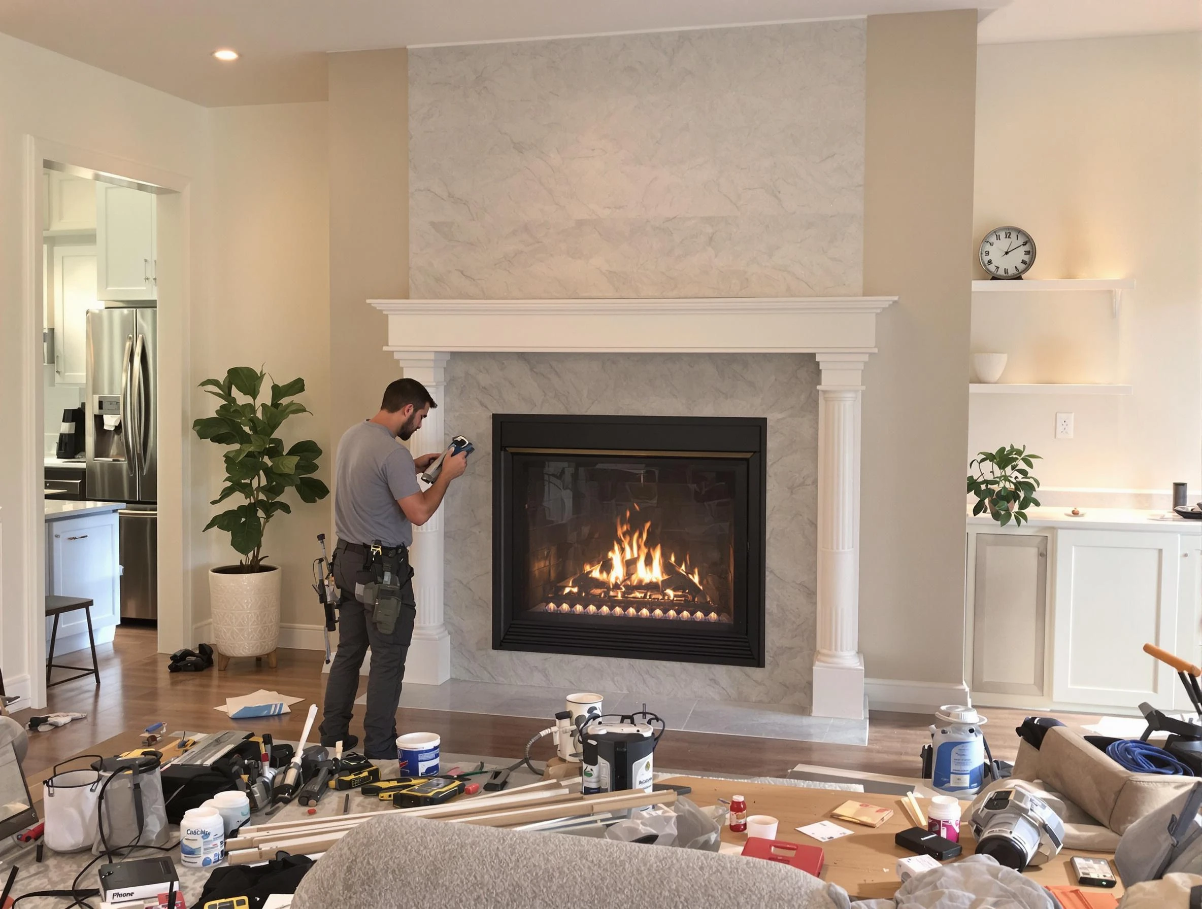 Newly installed fireplace by Irondale Chimney Sweep in Irondale, AL